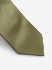 Moss Green Silk Tie And Pocket Square Set - Image 4 of 7