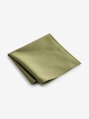 Moss Green Silk Tie And Pocket Square Set - Image 6 of 7