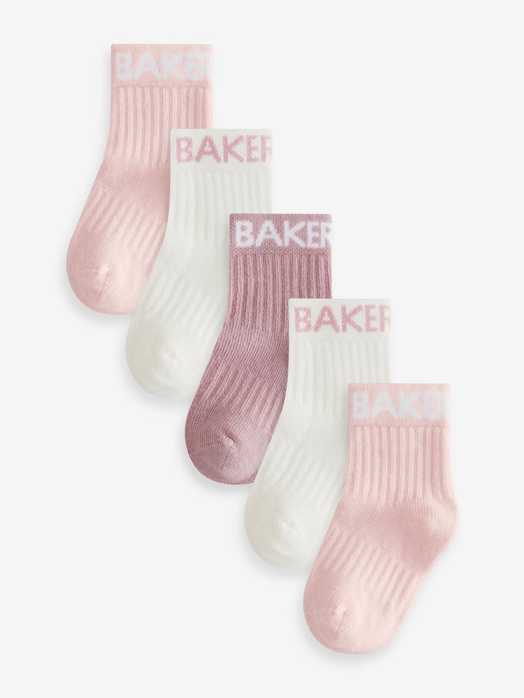 Baker by Ted Baker Branded Socks 5 Pack - Image 1 of 8 Baker by Ted Baker Branded Socks 5 Pack - Image 1 of 8