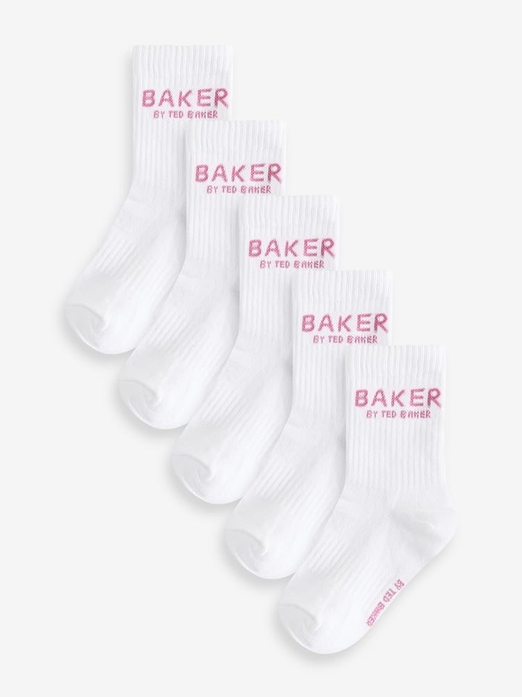 Baker by Ted Baker White Socks 5 Pack - Image 1 of 2