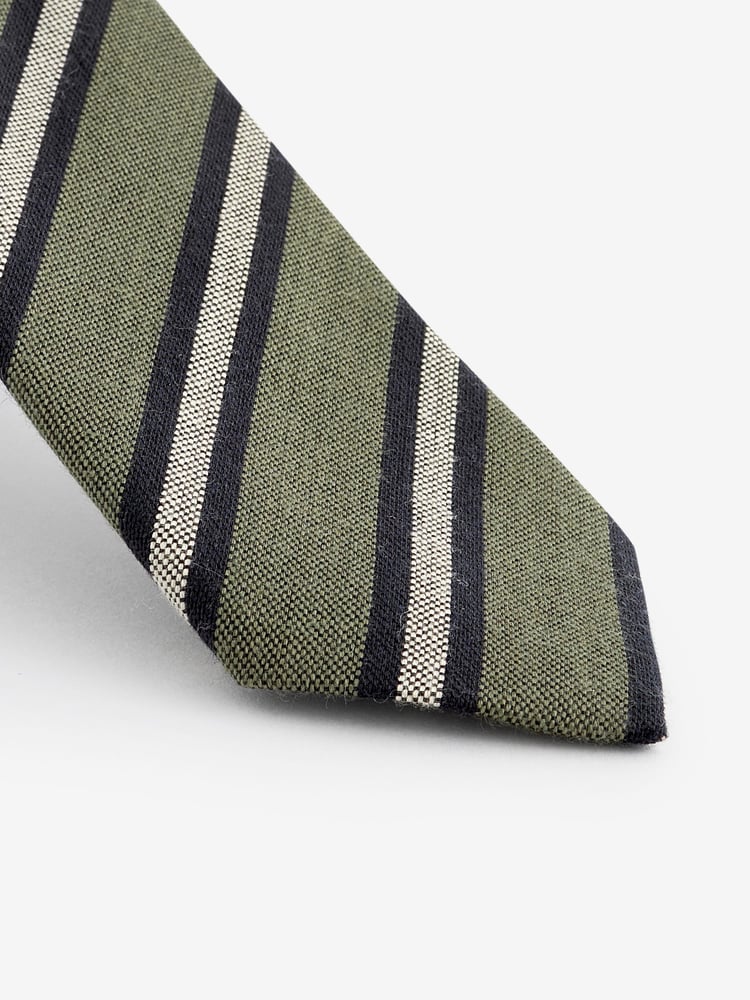 Green Stripe Slim Pattern Tie - Image 2 of 3