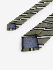 Green Stripe Slim Pattern Tie - Image 3 of 3