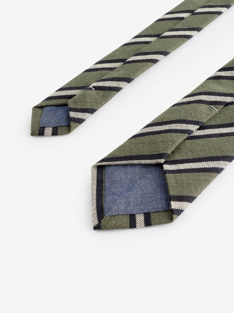 Green Stripe Slim Pattern Tie - Image 3 of 3