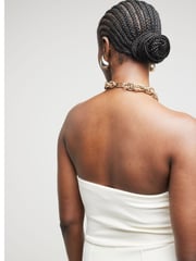 River Island Cream Bandeau Wide Leg Jumpsuit - Image 2 of 4