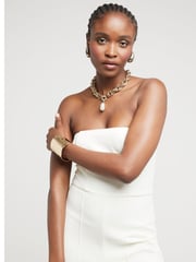 River Island Cream Bandeau Wide Leg Jumpsuit - Image 3 of 4