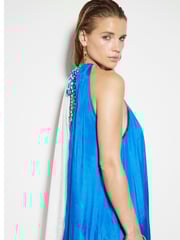 River Island Blue Colour Block Halter Neck Maxi Dress - Image 3 of 3