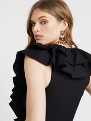 River Island Black Frill Wrap Bodies - Image 3 of 4