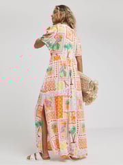 Simply Be Multi Crinkle Button Through Maxi Dress - Image 2 of 4