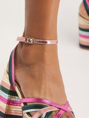 Simply Be Pink Feature Platform Heels in Extra Wide Fit - Image 4 of 4