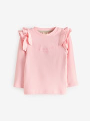 River Island Pink River Island Girls Rib Tops 2 Pack - Image 2 of 3