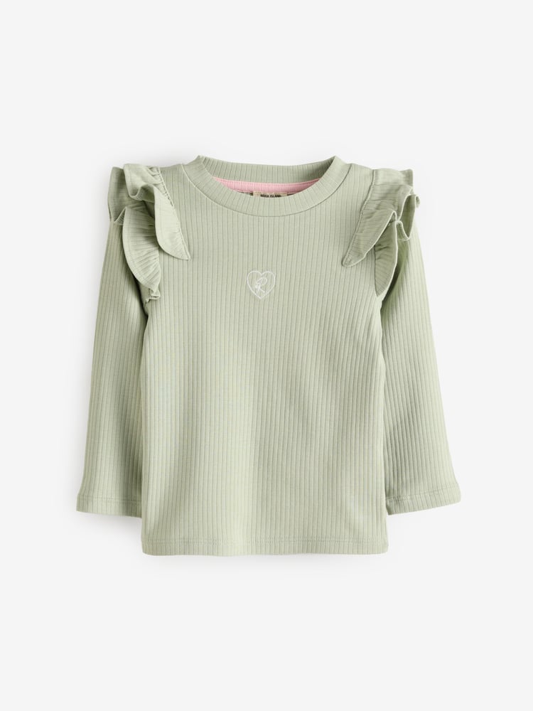 River Island Pink River Island Girls Rib Tops 2 Pack - Image 3 of 3