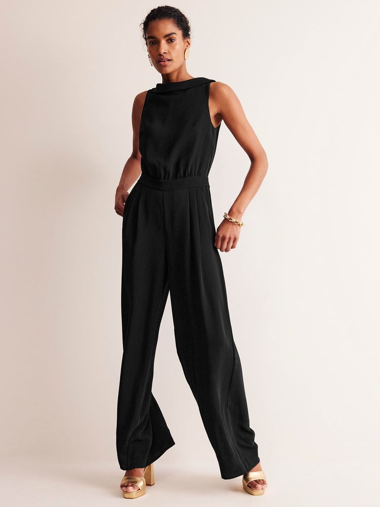 Boden Black Tall Clarissa Jumpsuit - Image 1 of 5 Boden Black Tall Clarissa Jumpsuit - Image 1 of 5