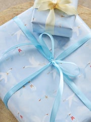 Blue Baby Boy Stork 10 Metre Wrapping Paper - Image 2 of 4