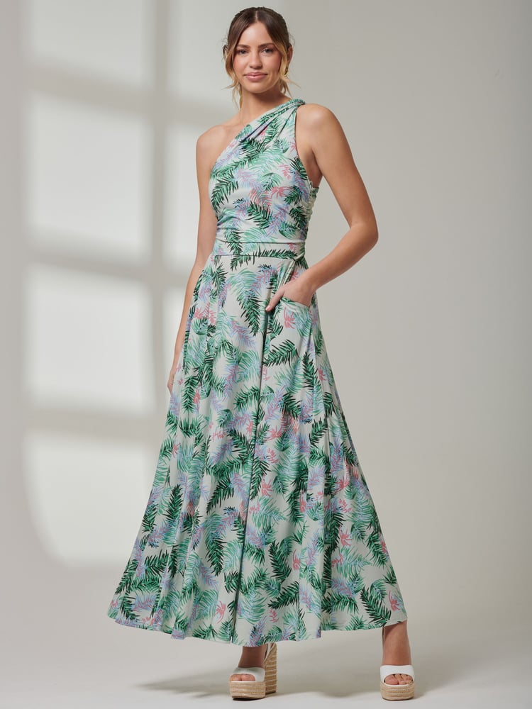 Jolie Moi Green Sleeveless Jersey Maxi Dress - Image 1 of 6