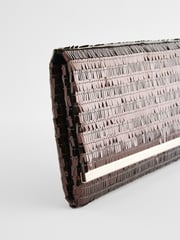 Chocolate Brown Sequin Clutch Bag With Detachable Cross-Body Chain - Image 3 of 5