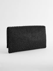 Black Sparkle Clutch Bag With Detachable Cross-Body Chain - Image 6 of 9
