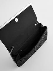 Black Sparkle Clutch Bag With Detachable Cross-Body Chain - Image 9 of 9