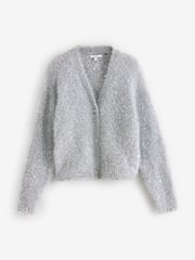 Silver Sparkle Tinsel Knitted Cardigan - Image 6 of 8