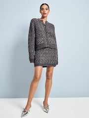 Grey Charcoal Co-ord Sparkle Pattern Knitted Cardigan - Image 3 of 5