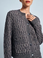 Grey Charcoal Co-ord Sparkle Pattern Knitted Cardigan - Image 5 of 5