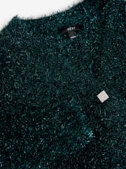 Dark Green Sparkle Tinsel Knitted Cardigan - Image 6 of 8