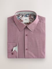 Dahlia Pink Regular Fit Trimmed Easy Care Single Cuff Oxford Shirt - Image 10 of 12