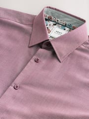 Dahlia Pink Regular Fit Trimmed Easy Care Single Cuff Oxford Shirt - Image 11 of 12