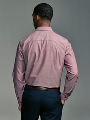 Dahlia Pink Regular Fit Trimmed Easy Care Single Cuff Oxford Shirt - Image 3 of 12