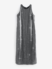 Silver Sequin Racer Midi Dress - Image 6 of 8