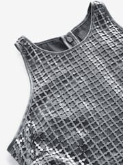 Silver Sequin Racer Midi Dress - Image 7 of 8