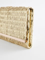 Gold Sequin Clutch Bag With Detachable Cross-Body Chain - Image 6 of 9