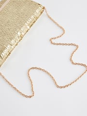 Gold Sequin Clutch Bag With Detachable Cross-Body Chain - Image 8 of 9