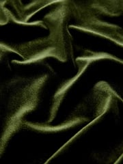 Olive Green Rochelle Velvet Lace Trim Cami Midi Dress - Image 8 of 8
