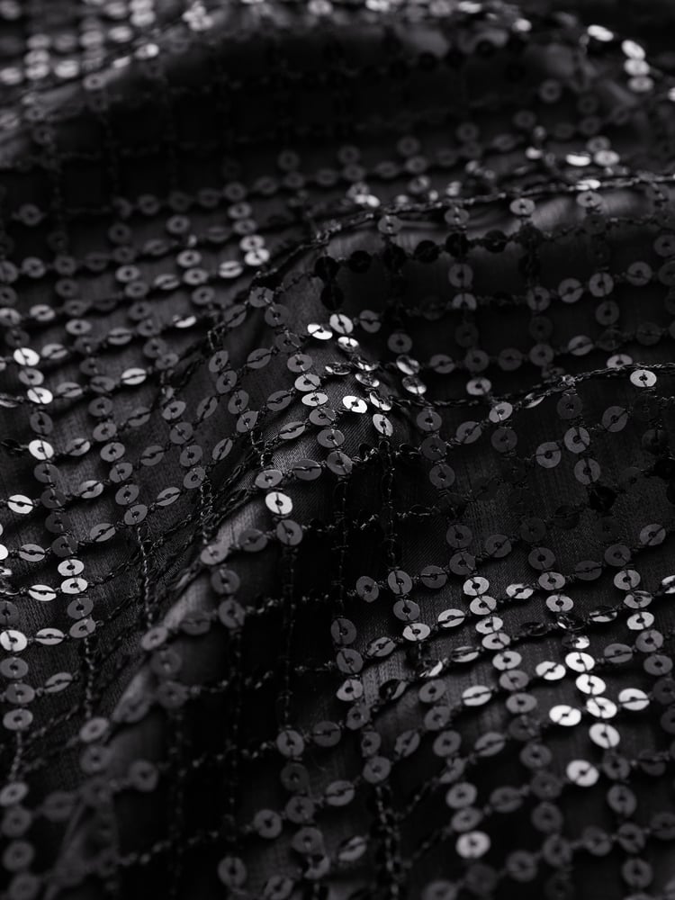 Black Sequin Racer Midi Dress - Image 8 of 8