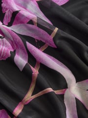 Black/Purple Floral Kew Collection Mesh Bardot Maxi Dress - Image 6 of 7