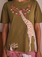 Green Giraffe 100% Cotton Short Sleeve Pyjamas - Image 6 of 7