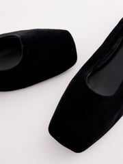 Black Forever Comfort® Jewel Ankle Strap Square Toe Ballet Shoes - Image 8 of 13