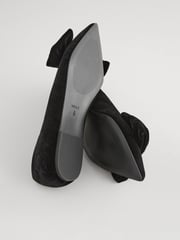 Black Velvet Forever Comfort® Point Toe Bow Ballerinas - Image 10 of 10