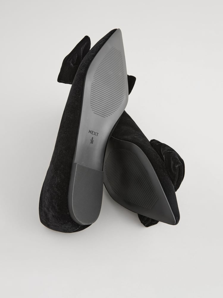 Black Velvet Forever Comfort® Point Toe Bow Ballerinas - Image 10 of 10