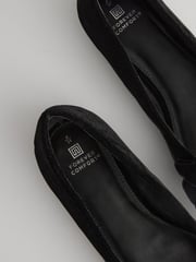 Black Velvet Forever Comfort® Point Toe Bow Ballerinas - Image 8 of 10
