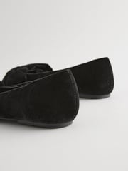 Black Velvet Forever Comfort® Point Toe Bow Ballerinas - Image 9 of 10