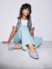 Silver Forever Comfort® Round Toe Mesh Jewel Ballerinas Shoes - Image 2 of 9