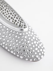 Silver Forever Comfort® Round Toe Mesh Jewel Ballerinas Shoes - Image 9 of 9