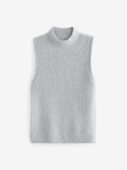Silver Sparkle Tinsel Sleeveless Knitted Tank Vest Top - Image 5 of 7