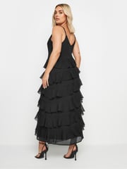 Yours Curve Black Frill Maxi Dress - Image 3 of 5