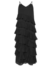 Yours Curve Black Frill Maxi Dress - Image 5 of 5