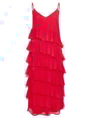 Yours Curve Red Frill Maxi Dress - Image 7 of 7
