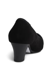 Pavers Black Wide Fit Block Heeled Court Shoes - Image 2 of 5