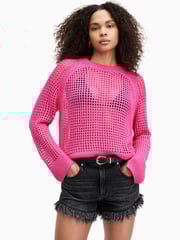AllSaints Pink Paloma Crew Neck Jumpers - Image 2 of 6