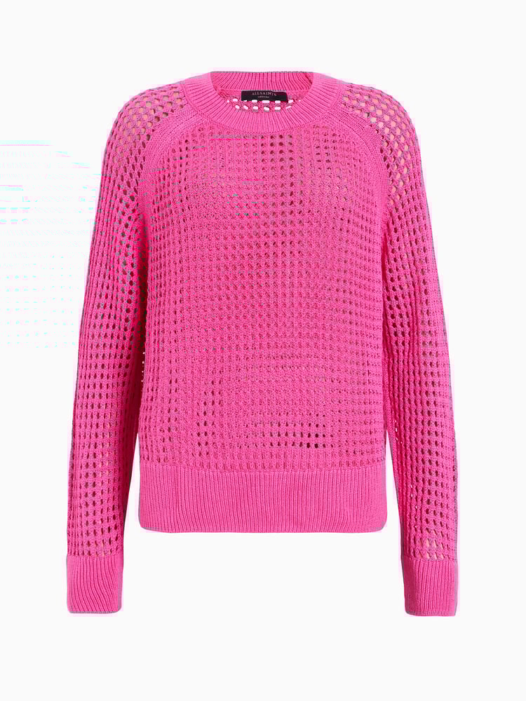 AllSaints Pink Paloma Crew Neck Jumpers - Image 6 of 6